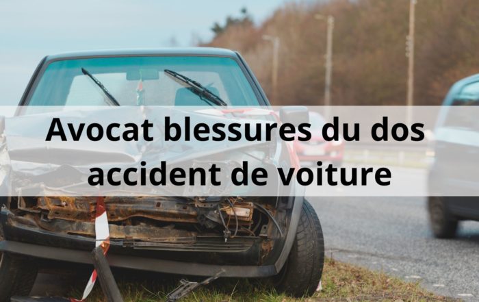 Avocat blessures du dos accident de voiture