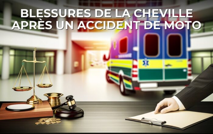 Blessures de la cheville après un accident de moto
