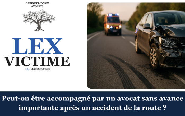 Peut-on être accompagné par un avocat sans avance importante après un accident de la route ?