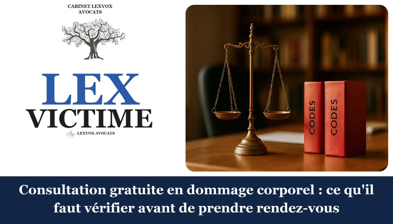 Consultation gratuite en dommage corporel : ce qu'il faut vérifier avant de prendre rendez-vous
