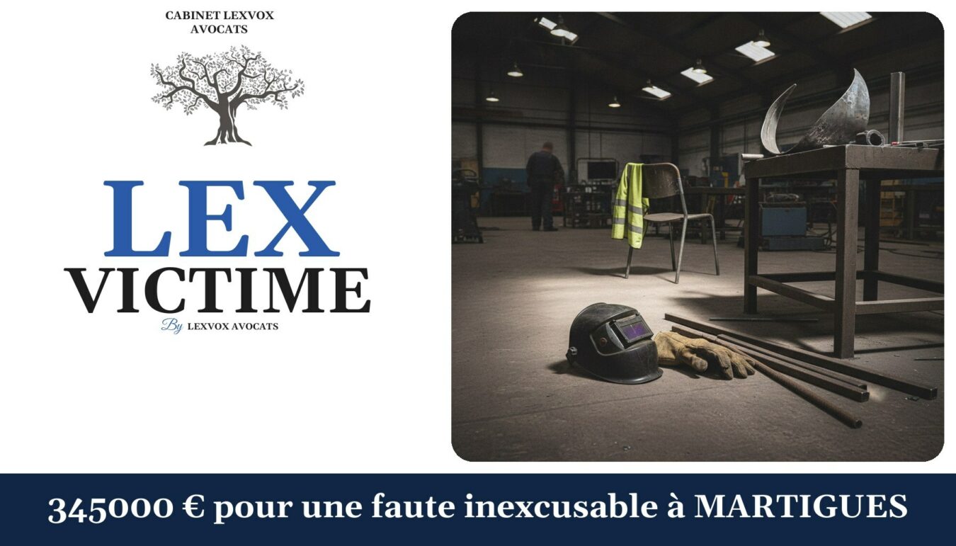 345000 € pour une faute inexcusable à MARTIGUES — cabinet LEXVOX Avocats, Salon-de-Provence