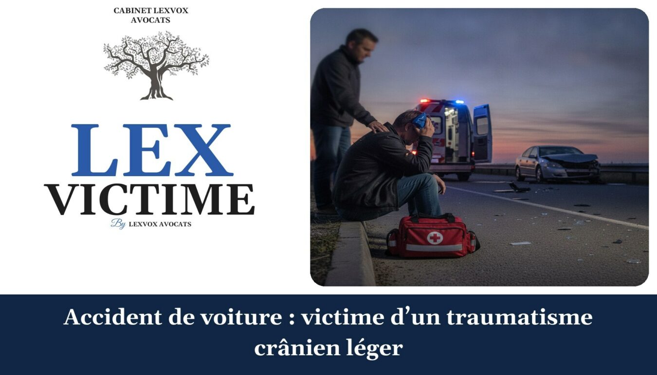 Accident de voiture : victime d’un traumatisme crânien léger — cabinet LEXVOX Avocats, Marignane