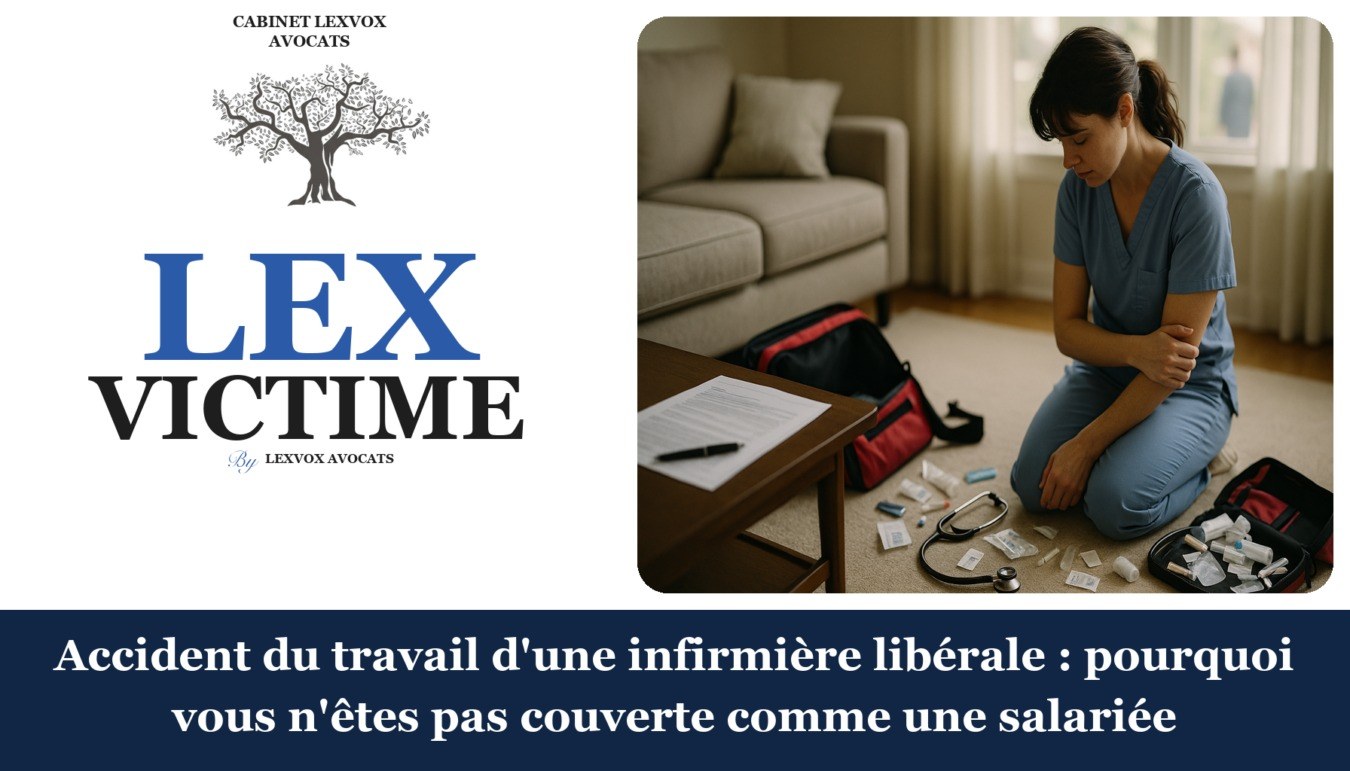 Accident du travail d’une infirmière libérale : pourquoi vous n’êtes pas couverte comme une salariée — cabinet LEXVOX Avocats, Aix-en-Provence