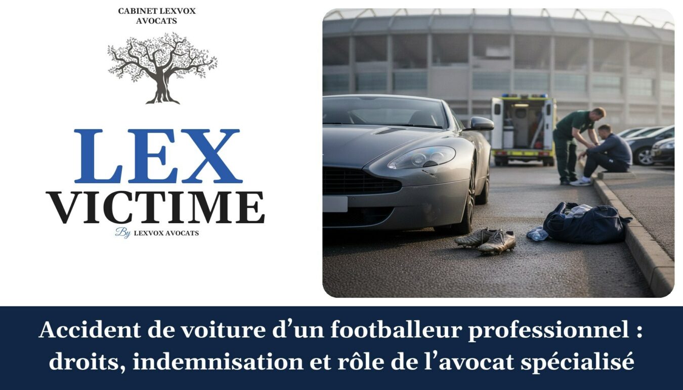 Accident de voiture d’un footballeur professionnel : droits, indemnisation et rôle de l’avocat spécialisé — cabinet LEXVOX Avocats, Nîmes
