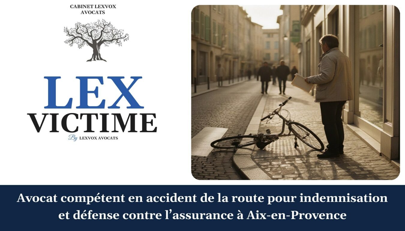 Avocat compétent en accident de la route pour indemnisation et défense contre l’assurance à Aix-en-Provence — cabinet LEXVOX Avocats, Aix-en-Provence