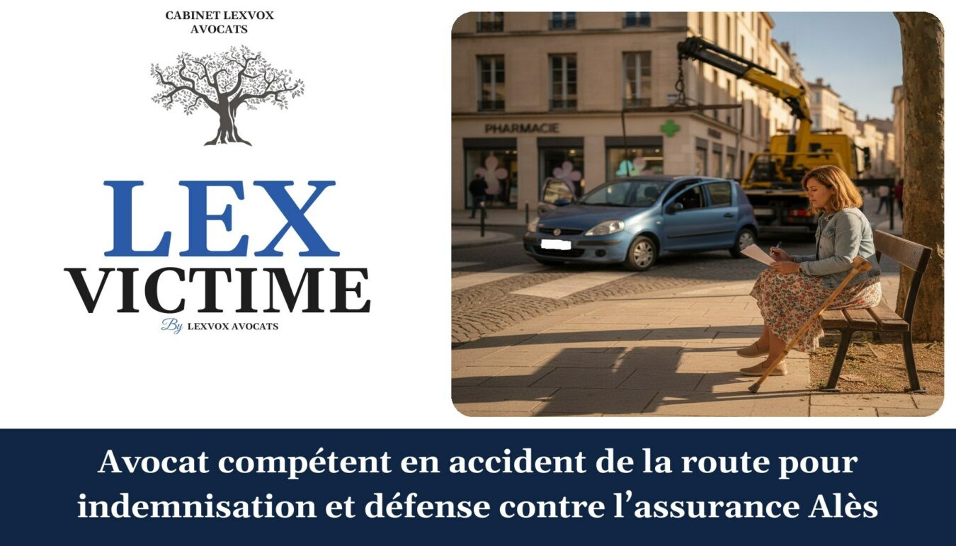 Avocat compétent en accident de la route pour indemnisation et défense contre l’assurance Alès — cabinet LEXVOX Avocats, Nîmes