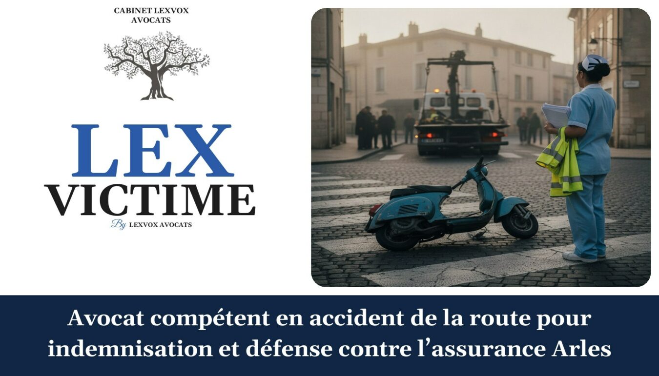 Avocat compétent en accident de la route pour indemnisation et défense contre l’assurance Arles — cabinet LEXVOX Avocats, Arles
