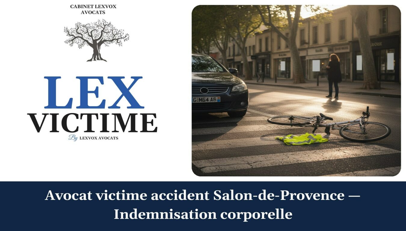 Avocat victime accident Salon-de-Provence — Indemnisation corporelle — cabinet LEXVOX Avocats, Salon-de-Provence