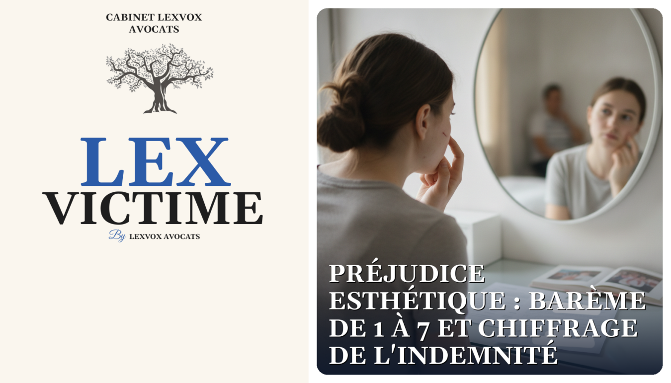 Préjudice esthétique : barème de 1 à 7 et chiffrage de l'indemnité