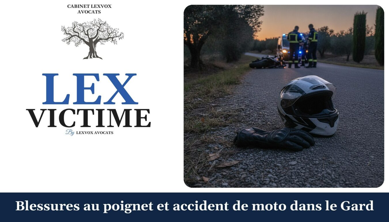 Blessures au poignet et accident de moto dans le Gard — cabinet LEXVOX Avocats, Salon-de-Provence