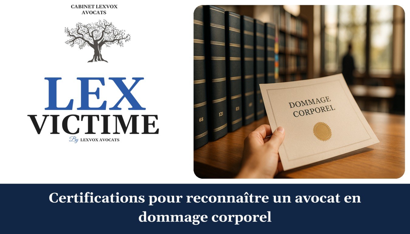 Certifications pour reconnaître un avocat en dommage corporel — cabinet LEXVOX Avocats, Nîmes