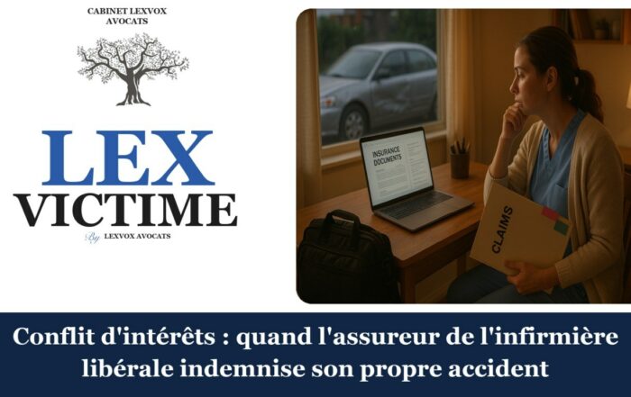 Conflit d’intérêts : quand l’assureur de l’infirmière libérale indemnise son propre accident — cabinet LEXVOX Avocats, Aix-en-Provence