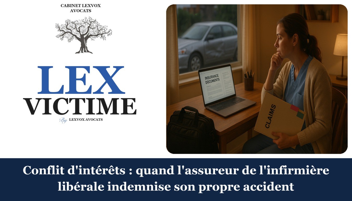 Conflit d’intérêts : quand l’assureur de l’infirmière libérale indemnise son propre accident — cabinet LEXVOX Avocats, Aix-en-Provence