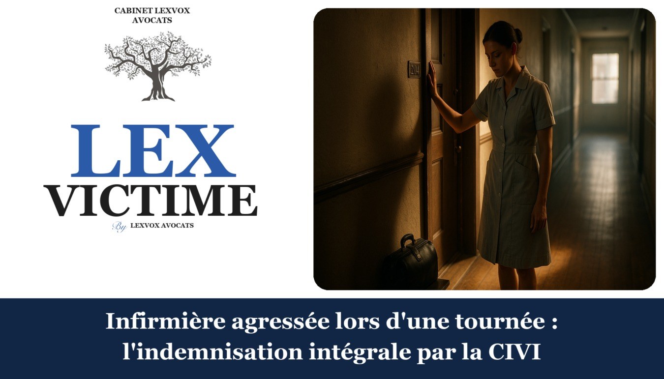 Infirmière agressée lors d’une tournée : l’indemnisation intégrale par la CIVI — cabinet LEXVOX Avocats, Aix-en-Provence