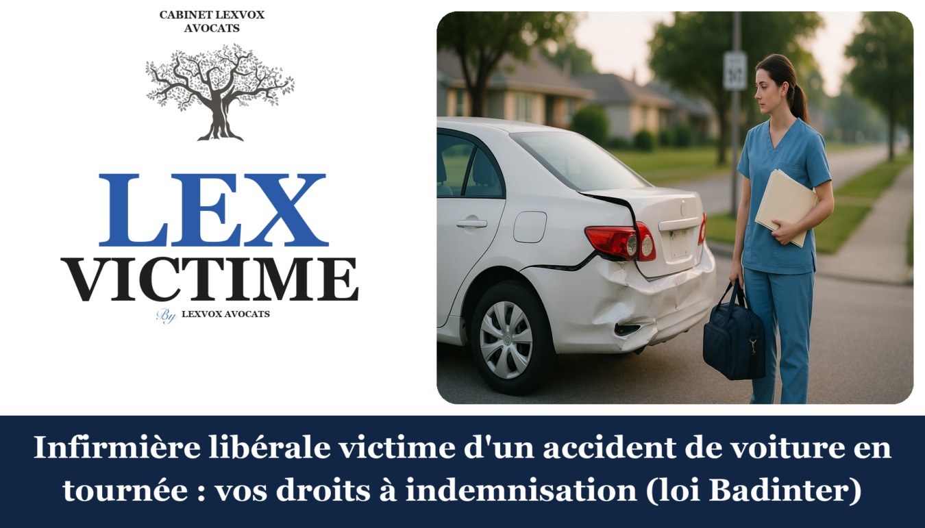 Infirmière libérale victime d’un accident de voiture en tournée : vos droits à indemnisation (loi Badinter) — cabinet LEXVOX Avocats, Aix-en-Provence