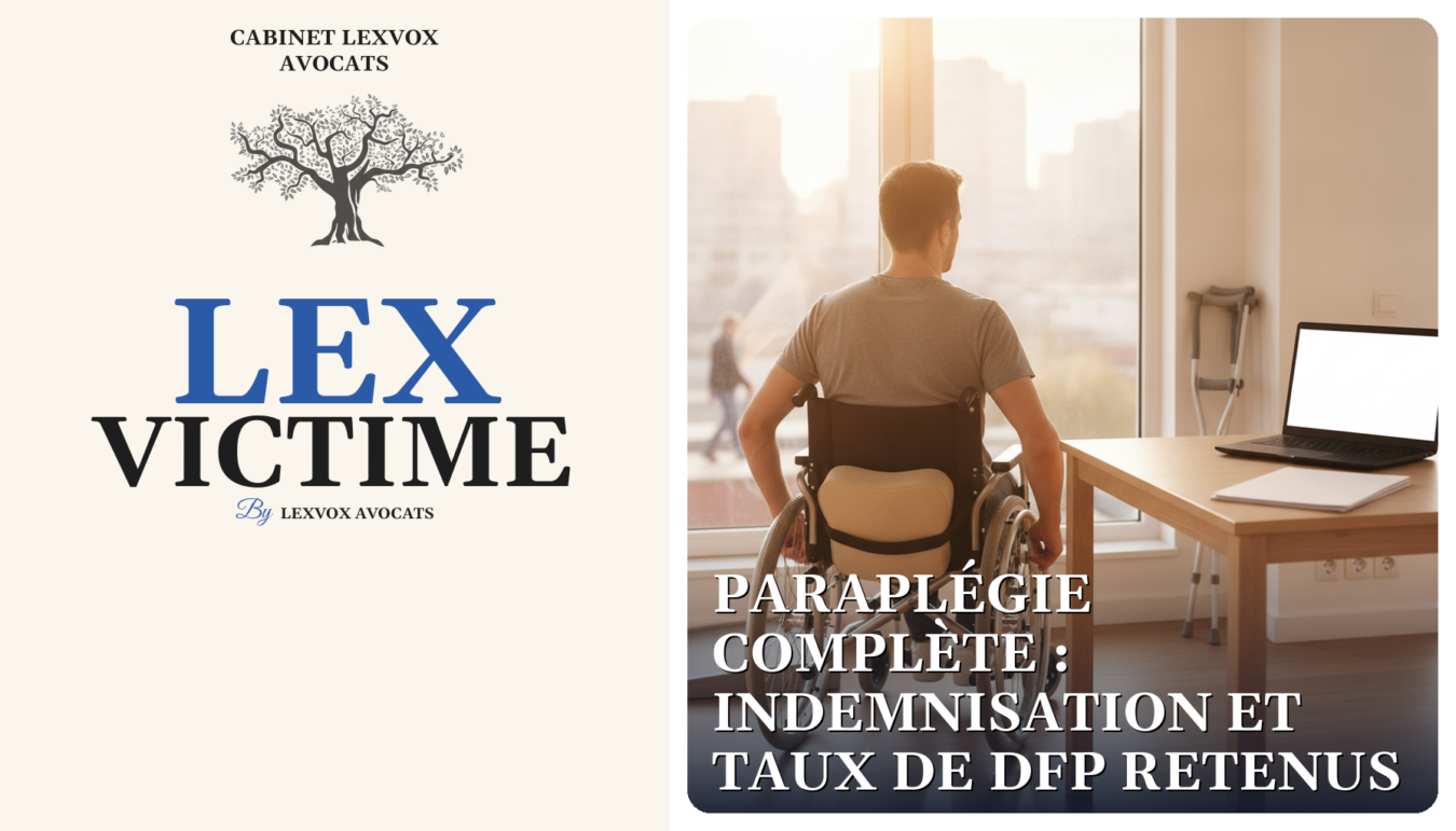 Paraplégie complète : indemnisation et taux de DFP retenus