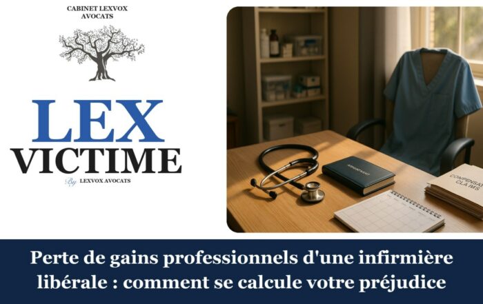 Perte de gains professionnels d’une infirmière libérale : comment se calcule votre préjudice — cabinet LEXVOX Avocats, Aix-en-Provence