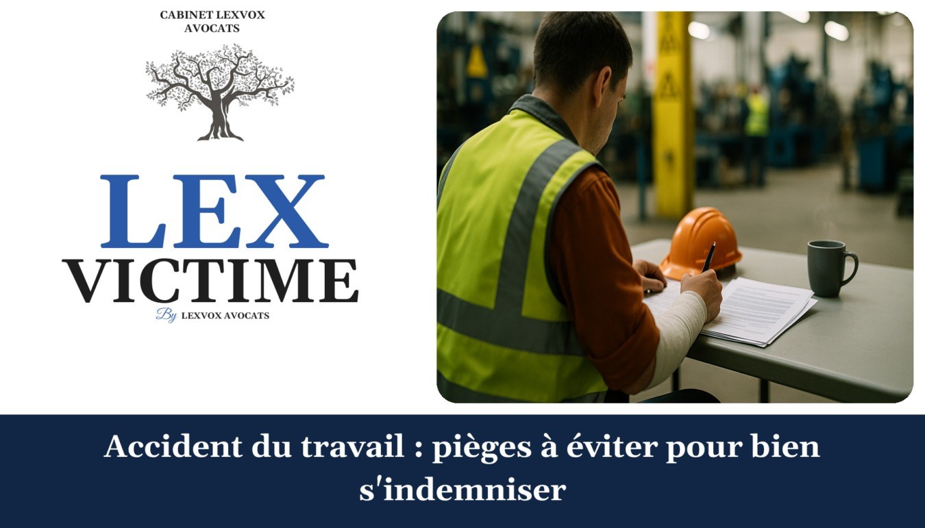 Accident du travail : pièges à éviter pour bien s’indemniser — cabinet LEXVOX Avocats, Aix-en-Provence