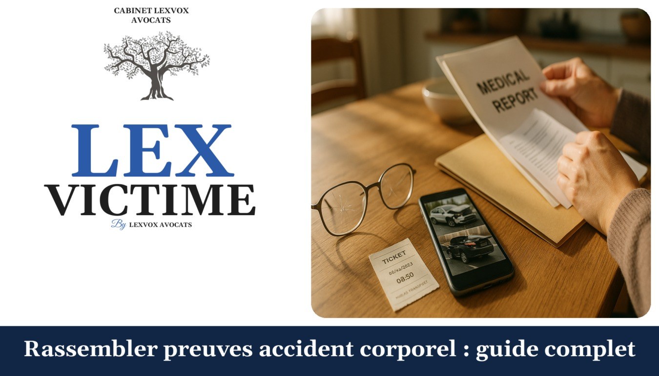 Rassembler preuves accident corporel : guide complet — cabinet LEXVOX Avocats, Nîmes
