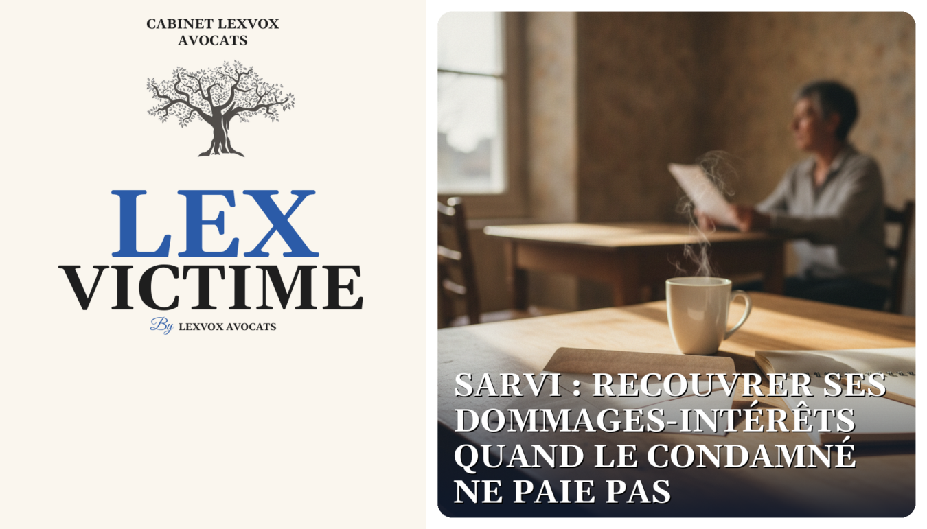 SARVI : recouvrer ses dommages-intérêts quand le condamné ne paie pas