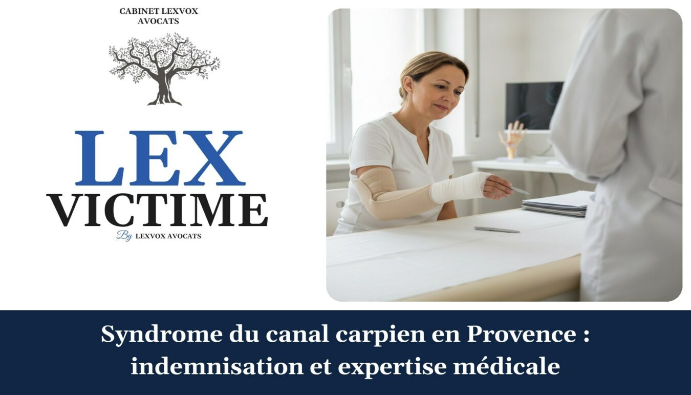 Syndrome du canal carpien en Provence : indemnisation et expertise médicale — cabinet LEXVOX Avocats, Marignane