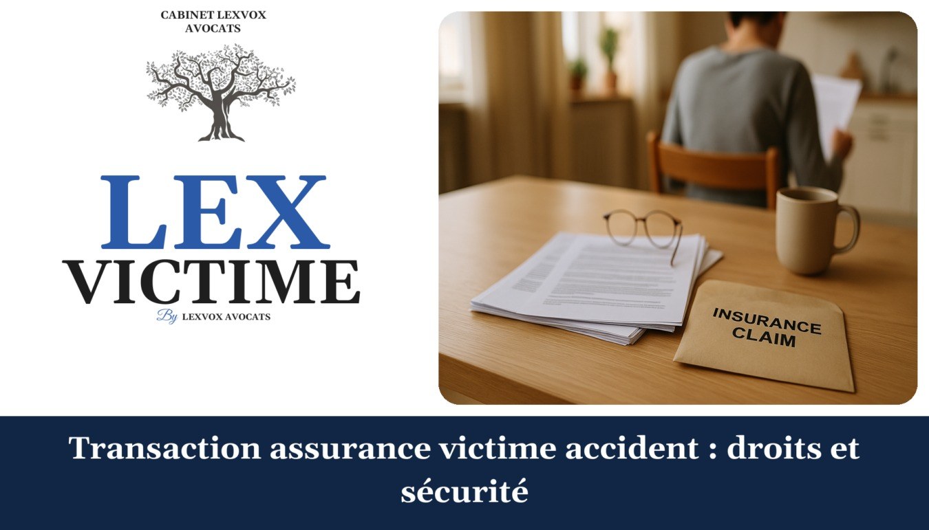 Transaction assurance victime accident : droits et sécurité — cabinet LEXVOX Avocats, Salon-de-Provence