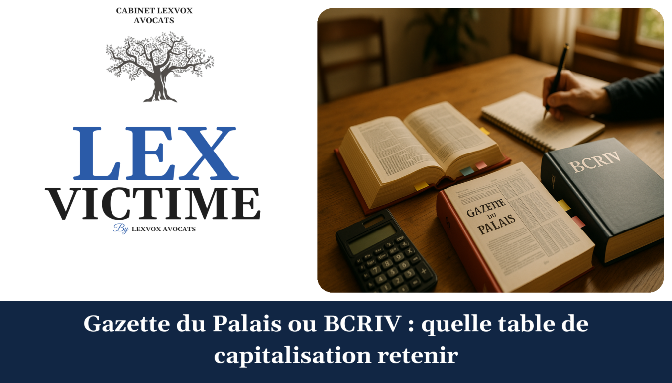 Gazette du Palais ou BCRIV : quelle table de capitalisation retenir